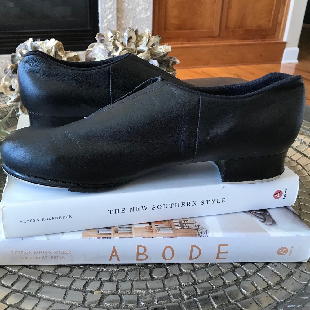 BLOCH BLACK SLIP ON LEATHER TAP SHOES - Picture 9 of 13
